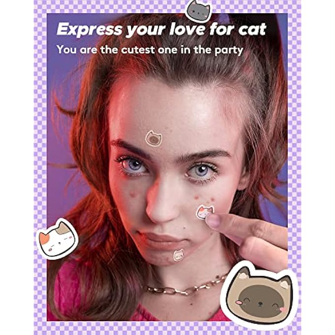 LitBear ACNE PATCH PIMPLE PATCH, CAT SHAPED ACNE ABSORBING COVER PATCH, HYDROCOLLOID ACNE PATCHES FOR FACE ZIT PATCH ACNE DOTS, TEA TREE OIL & SALICYLIC ACID, 96 PATCHES, 12MM - Image 3
